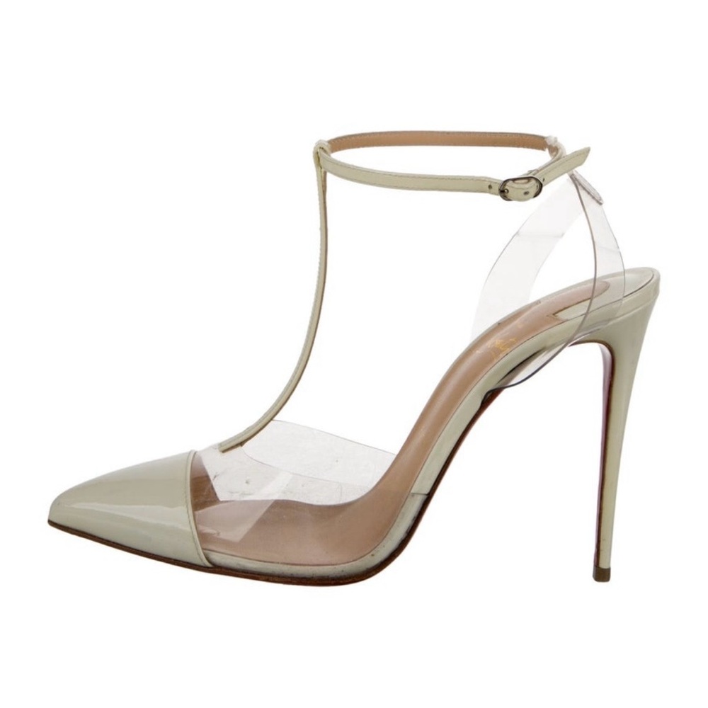 Christian Louboutin White and Clear Heels